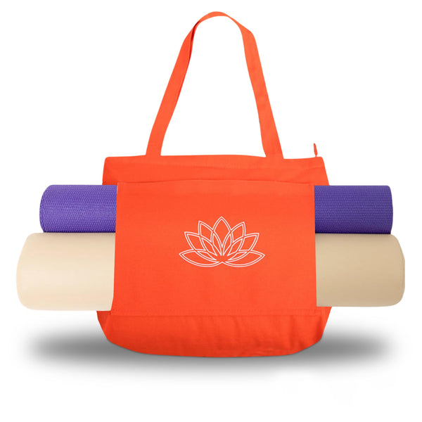 Yoga Mat Bag Carrier - Yoga Mat Bag for Women - Workout Bag for Women - Yoga Mat Holder - Gym Tote Bag for Women - Orange