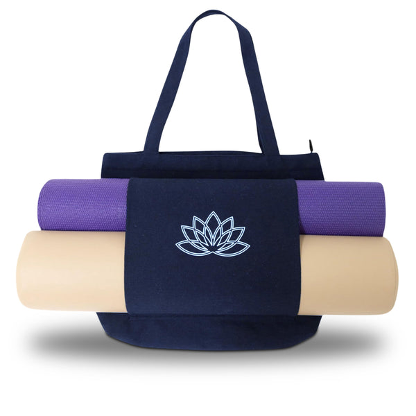 Yoga Mat Bag Carrier - Yoga Mat Bag for Women - Workout Bag for Women - Yoga Mat Holder - Gym Tote Bag for Women - Navy Blue